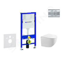 Geberit Duofix - Set předstěnové instalace, klozetu Gaia a sedátka softclose, tlačítko Delta01, lesklý chrom SANI11CA1130