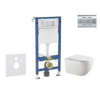 Geberit Duofix - Set předstěnové instalace, klozetu Gaia a sedátka softclose, tlačítko Delta01, lesklý chrom SANI11CA1136B
