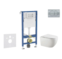 Geberit Duofix - Set předstěnové instalace, klozetu Gaia a sedátka softclose, tlačítko Delta01, matný chrom SANI11CA1137B