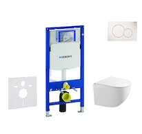 Geberit Duofix - Set předstěnové instalace, klozetu Gaia a sedátka softclose, tlačítko Sigma01, alpská bílá SANI11CA3117