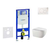 Geberit Duofix - Set předstěnové instalace, klozetu Gaia a sedátka softclose, tlačítko Sigma01, alpská bílá SANI11CA3121