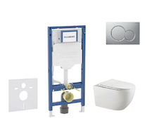 Geberit Duofix - Set předstěnové instalace, klozetu Gaia a sedátka softclose, tlačítko Sigma01, lakovaný matný chrom SANI11CA113