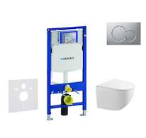 Geberit Duofix - Set předstěnové instalace, klozetu Gaia a sedátka softclose, tlačítko Sigma01, lakovaný matný chrom SANI11CA112