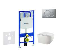 Geberit Duofix - Set předstěnové instalace, klozetu Gaia a sedátka softclose, tlačítko Sigma01, lakovaný matný chrom SANI11CA113