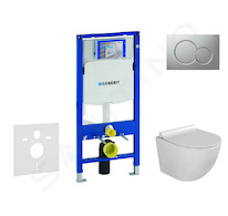 Geberit Duofix - Set předstěnové instalace, klozetu Gaia a sedátka softclose, tlačítko Sigma01, lakovaný matný chrom SANI11CA111