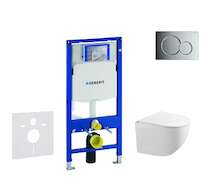 Geberit Duofix - Set předstěnové instalace, klozetu Gaia a sedátka softclose, tlačítko Sigma01, lesklý chrom SANI11CA1126