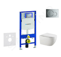Geberit Duofix - Set předstěnové instalace, klozetu Gaia a sedátka softclose, tlačítko Sigma01, lesklý chrom SANI11CA1132