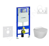 Geberit Duofix - Set předstěnové instalace, klozetu Gaia a sedátka softclose, tlačítko Sigma20, bílá/chrom SANI11CA3110