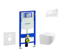 Geberit Duofix - Set předstěnové instalace, klozetu Gaia a sedátka softclose, tlačítko Sigma20, bílá/chrom SANI11CA3119