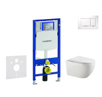 Geberit Duofix - Set předstěnové instalace, klozetu Gaia a sedátka softclose, tlačítko Sigma20, bílá/chrom SANI11CA3123