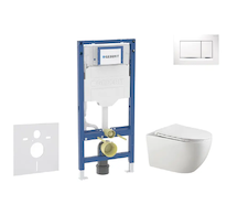 Geberit Duofix - Set předstěnové instalace, klozetu Gaia a sedátka softclose, tlačítko Sigma20, bílá/chrom SANI11CA3123B