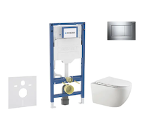 Geberit Duofix - Set předstěnové instalace, klozetu Gaia a sedátka softclose, tlačítko Sigma20, chrom/chrom mat SANI11CA1133B