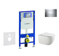 Geberit Duofix - Set předstěnové instalace, klozetu Gaia a sedátka softclose, tlačítko Sigma20, chrom/chrom mat SANI11CA1133