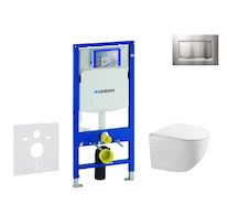 Geberit Duofix - Set předstěnové instalace, klozetu Gaia a sedátka softclose, tlačítko Sigma20, chrom mat/chrom SANI11CA1128