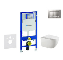 Geberit Duofix - Set předstěnové instalace, klozetu Gaia a sedátka softclose, tlačítko Sigma20, chrom mat/chrom SANI11CA1134