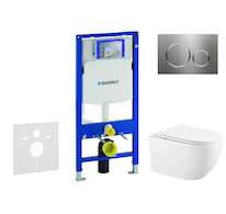 Geberit Duofix - Set předstěnové instalace, klozetu Gaia a sedátka softclose, tlačítko Sigma20, nerez SANI11CA6102
