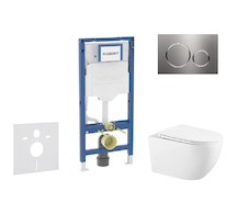 Geberit Duofix - Set předstěnové instalace, klozetu Gaia a sedátka softclose, tlačítko Sigma20, nerez SANI11CA6102B