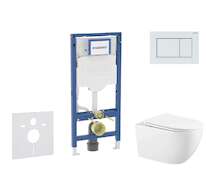 Geberit Duofix - Set předstěnové instalace, klozetu Gaia a sedátka softclose, tlačítko Sigma30, bílá/bílá mat SANI11CA3142B