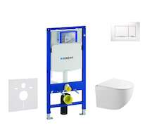Geberit Duofix - Set předstěnové instalace, klozetu Gaia a sedátka softclose, tlačítko Sigma30, bílá/chrom SANI11CA3119