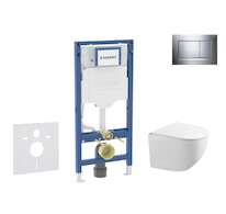 Geberit Duofix - Set předstěnové instalace, klozetu Gaia a sedátka softclose, tlačítko Sigma30, chrom/chrom mat SANI11CA1127B