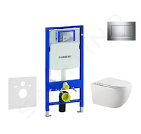 Geberit Duofix - Set předstěnové instalace, klozetu Gaia a sedátka softclose, tlačítko Sigma30, chrom/chrom mat SANI11CA1133