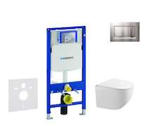 Geberit Duofix - Set předstěnové instalace, klozetu Gaia a sedátka softclose, tlačítko Sigma30, chrom mat/chrom SANI11CA1128