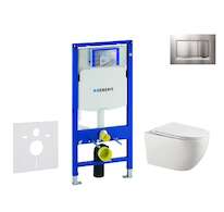 Geberit Duofix - Set předstěnové instalace, klozetu Gaia a sedátka softclose, tlačítko Sigma30, chrom mat/chrom SANI11CA1134