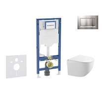Geberit Duofix - Set předstěnové instalace, klozetu Gaia a sedátka softclose, tlačítko Sigma30, chrom mat/chrom SANI11CA1128B