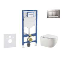 Geberit Duofix - Set předstěnové instalace, klozetu Gaia a sedátka softclose, tlačítko Sigma30, chrom mat/chrom SANI11CA1134B