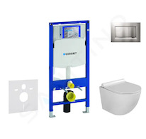 Geberit Duofix - Set předstěnové instalace, klozetu Gaia a sedátka softclose, tlačítko Sigma30, chrom mat/chrom SANI11CA1116