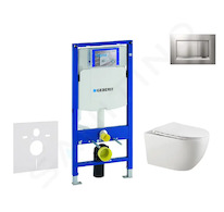 Geberit Duofix - Set předstěnové instalace, klozetu Gaia a sedátka softclose, tlačítko Sigma30, chrom mat/chrom SANI11CA1134