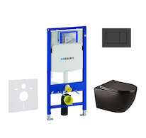 Geberit Duofix - Set předstěnové instalace, klozetu Gaia a sedátka softclose, tlačítko Sigma30, matná černá/černá SANI11CA5502