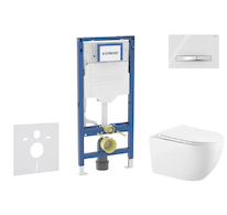 Geberit Duofix - Set předstěnové instalace, klozetu Gaia a sedátka softclose, tlačítko Sigma50, chrom/alpská bílá SANI11CA3141B