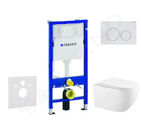 Geberit Duofix - Set předstěnové instalace, klozetu Gaia sedátka softclose, tlačítko Delta20, alpská bílá SANI11CA3145