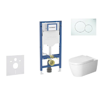 Geberit Duofix - Set předstěnové instalace, klozetu ME by Starck a sedátka softclose, tlačítko Sigma01, alpská bílá SANI11CP3108