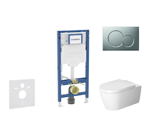 Geberit Duofix - Set předstěnové instalace, klozetu ME by Starck a sedátka softclose, tlačítko Sigma01, matný chrom SANI11CP2110
