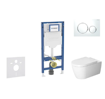 Geberit Duofix - Set předstěnové instalace, klozetu ME by Starck a sedátka softclose, tlačítko Sigma20, bílá/lesklý chrom SANI11