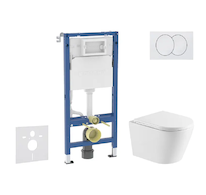 Geberit Duofix - Set předstěnové instalace, klozetu Nefia a sedátka softclose, tlačítko Delta, bílá SANI11CA31113