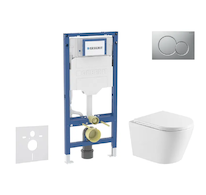 Geberit Duofix - Set předstěnové instalace, klozetu Nefia a sedátka softclose, tlačítko Sigma01, lakovaný matný chrom SANI11CA21
