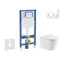Geberit Duofix - Set předstěnové instalace, klozetu Nefia a sedátka softclose, tlačítko Sigma20, bílá/chrom SANI11CA31107