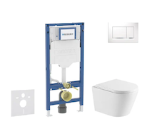 Geberit Duofix - Set předstěnové instalace, klozetu Nefia a sedátka softclose, tlačítko Sigma20, bílá/chrom SANI11CA31108