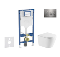 Geberit Duofix - Set předstěnové instalace, klozetu Nefia a sedátka softclose, tlačítko Sigma20, nerez SANI11CA6171