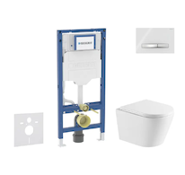 Geberit Duofix - Set předstěnové instalace, klozetu Nefia a sedátka softclose, tlačítko Sigma50, chrom/alpská bílá SANI11CA31111