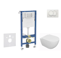 Geberit Duofix - Set předstěnové instalace, klozetu Oudee a sedátka softclose, tlačítko Delta, bílá SANI11CA3128B
