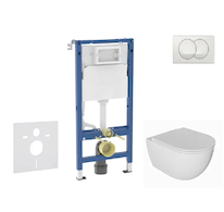 Geberit Duofix - Set předstěnové instalace, klozetu Oudee a sedátka softclose, tlačítko Delta, bílá SANI11CA3136B