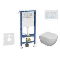 Geberit Duofix - Set předstěnové instalace, klozetu Oudee a sedátka softclose, tlačítko Delta01, alpská bílá SANI11CA3102B