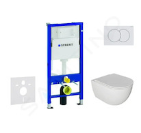 Geberit Duofix - Set předstěnové instalace, klozetu Oudee a sedátka softclose, tlačítko Delta01, alpská bílá SANI11CA3116