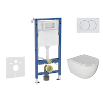 Geberit Duofix - Set předstěnové instalace, klozetu Oudee a sedátka softclose, tlačítko Delta01, alpská bílá SANI11CA3116B