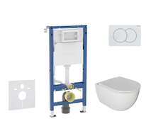 Geberit Duofix - Set předstěnové instalace, klozetu Oudee a sedátka softclose, tlačítko Delta01, alpská bílá SANI11CA3116B