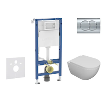 Geberit Duofix - Set předstěnové instalace, klozetu Oudee a sedátka softclose, tlačítko Delta01, lesklý chrom SANI11CA1104B